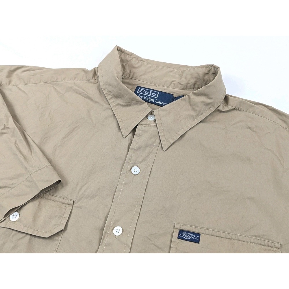 Polo Ralph Lauren Tan Safari Short Sleeve Button Down Mens XXL Preppy